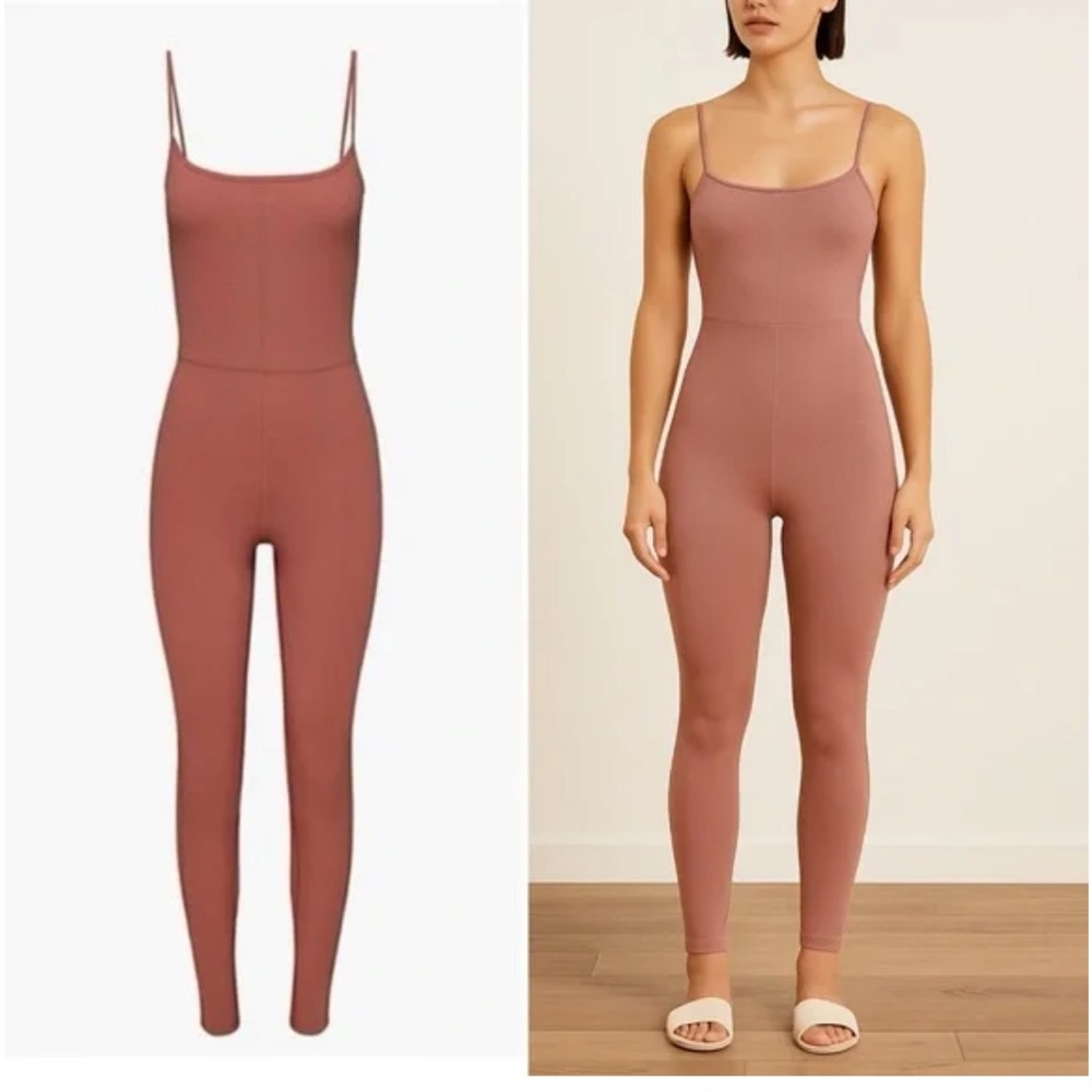 Aritzia Wilfred Free Divinity Workout Jumpsuit in Burgundy
